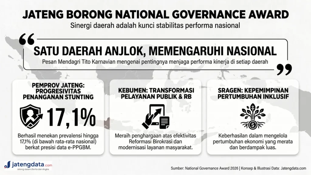Ilustrasi capaian daerah Jawa Tengah di ajang National Governance Award 2026.