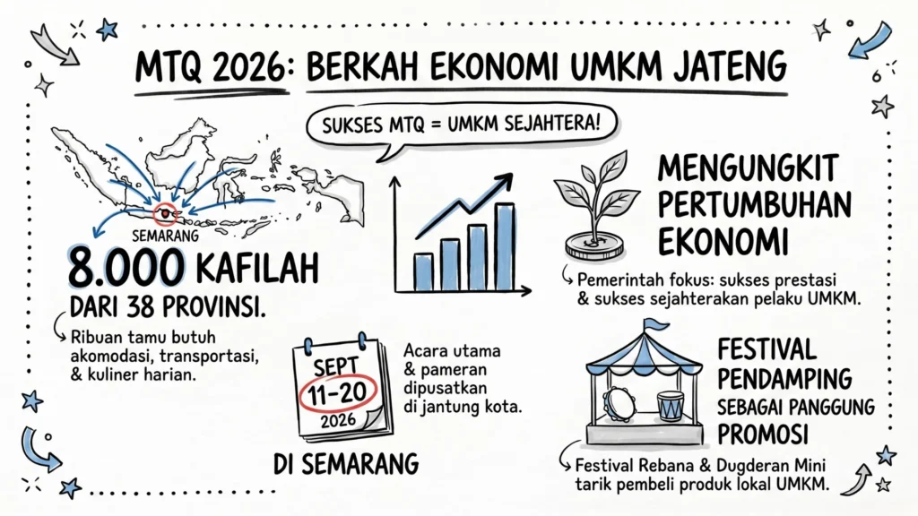 iNFOGRAFIS dampak ekonomi MTQ Nasional 2026 bagi UMKM Semarang.
