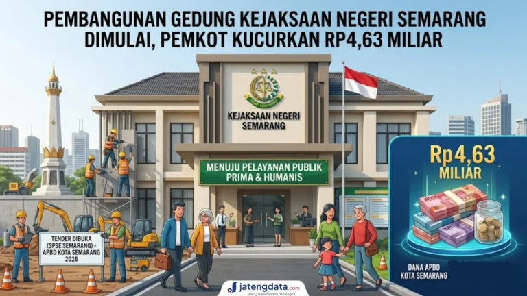Ilustrasi pembangunan gedung Kejaksaan Negeri Semarang dengan anggaran Pemkot Rp4,63 miliar.