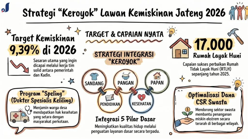 Infografis strategi 'Keroyok' kemiskinan Jateng.
