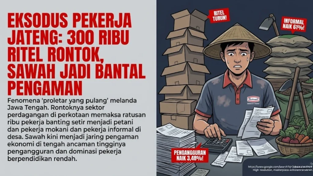 Di Balik Angka 265 Ribu Petani Baru: Menakar Nafas Panjang Migrasi Pekerja Jawa Tengah ke Sektor Informal